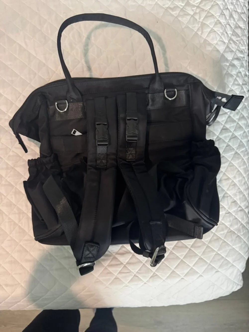 Black Convertible Diaper Bag Backpack with Stroller Straps - 14 Pockets, Insulat